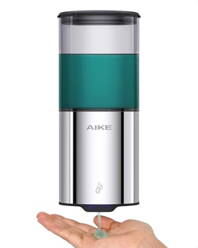 AIKE Automatic Wall Mount Liquid Soap Dispenser for Home and Commercial Bathroom 135oz IPX7 WaterproofPolished Stainless Steel - Image 1