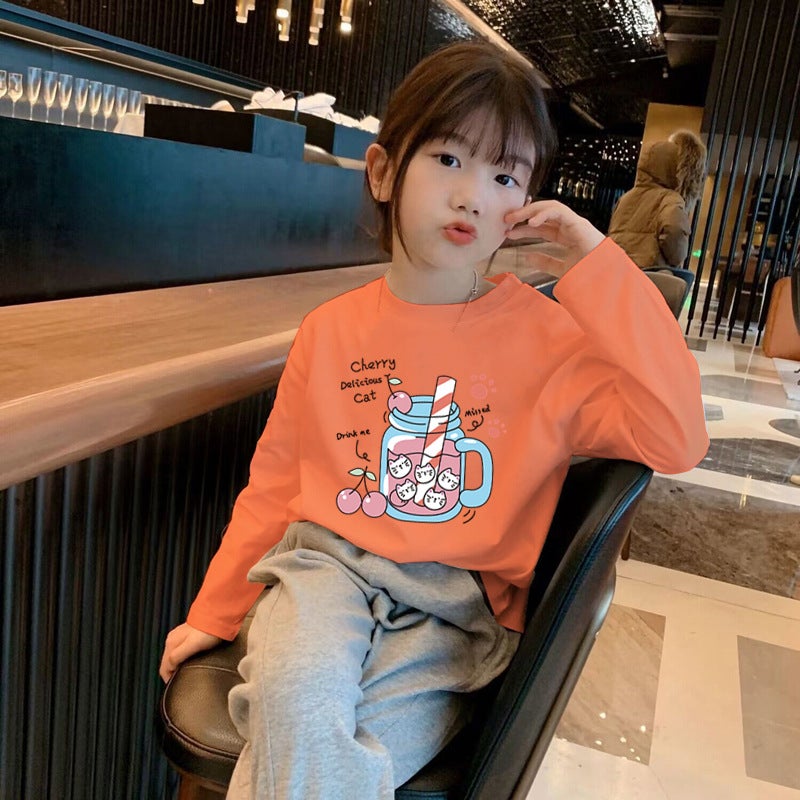 H2049# Children'S Pure Cotton Boys And Girls Long Sleeve T-Shirt Autumn New Western Style Children'S Autumn Children'S Clothing Casual T-Shirt - Image 4