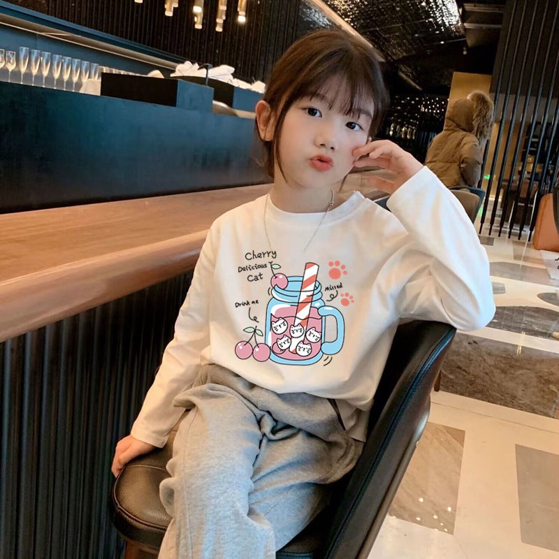 H2049# Children'S Pure Cotton Boys And Girls Long Sleeve T-Shirt Autumn New Western Style Children'S Autumn Children'S Clothing Casual T-Shirt - Image 3