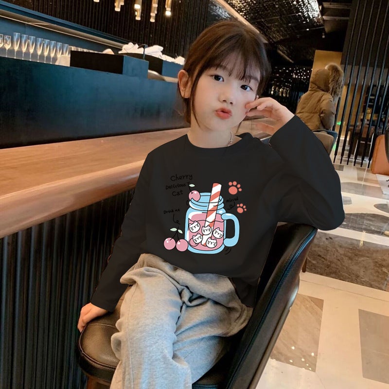H2049# Children'S Pure Cotton Boys And Girls Long Sleeve T-Shirt Autumn New Western Style Children'S Autumn Children'S Clothing Casual T-Shirt - Image 2