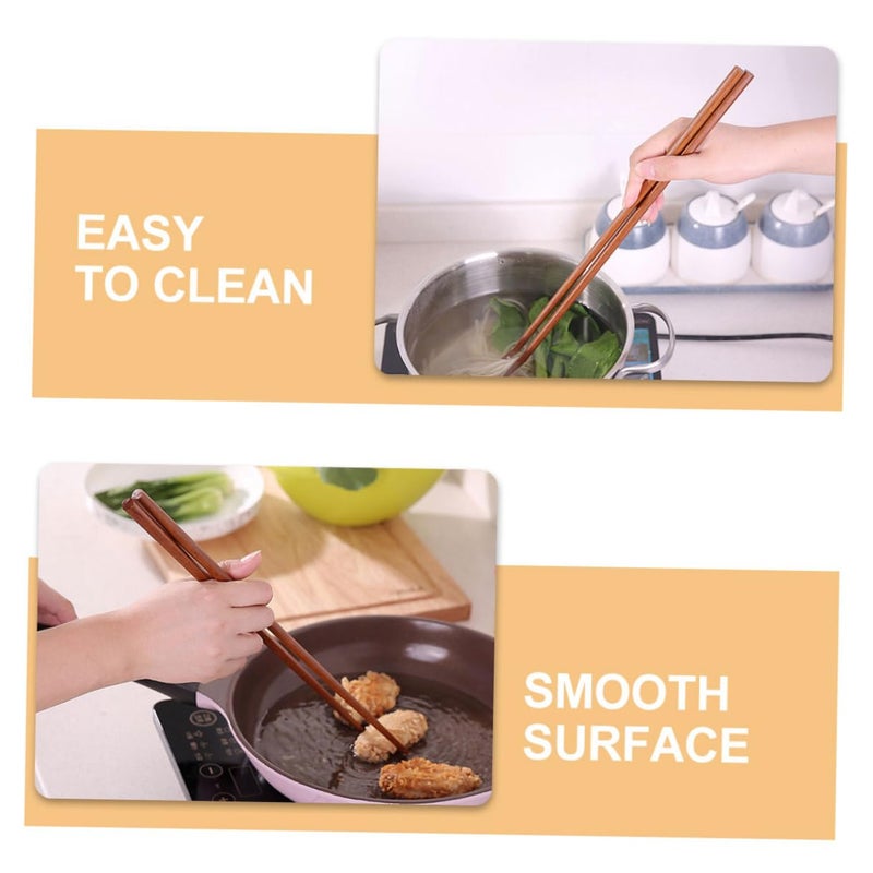 Extra Long Natural Red Sandalwood Frying Chopsticks Reusable for Hot Pot Deep Fry Kitchen Cooking Sticks - Image 4