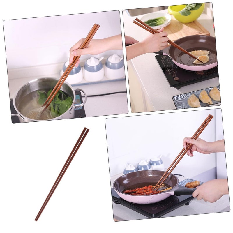 Extra Long Natural Red Sandalwood Frying Chopsticks Reusable for Hot Pot Deep Fry Kitchen Cooking Sticks - Image 5