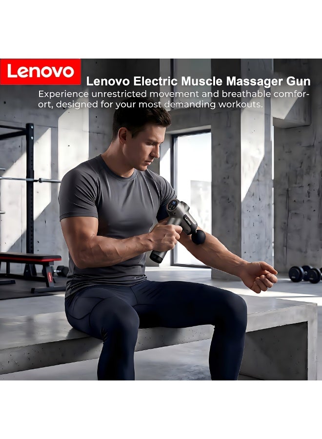 Lenovo  99 Level Massage Gun Usb Rechargeable 8 Heads Ultra-quiet And Powerful Motor Relax Deep Tissue Muscle Relaxation Massager Fascia Massager For Back Neck Pain Relief - Image 4