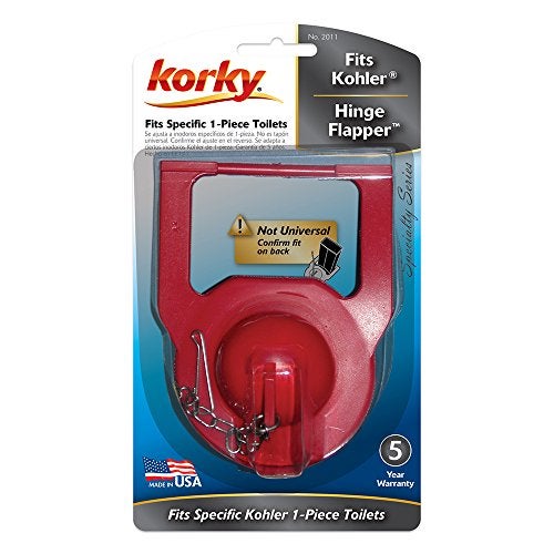Korky 2011BP Hinge Flapper For Kohler Toilet Repairs - Replaces Kohler Parts 84995 and 1000490 - Made in USA, Red - Image 2
