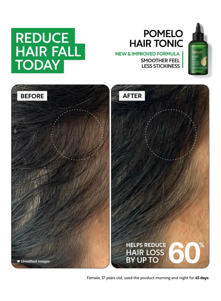 The Cocoon Original Vietnam  Pomelo Hair Tonic 140ml Anti Hair Fall Hair Serum Scalp Treatment with Pomelo Extract Vitamin B5 Xylishine Hair Growth Tonic Root Strengthening Nourishing for Thicker Healthier Hair  | Best Price UAE