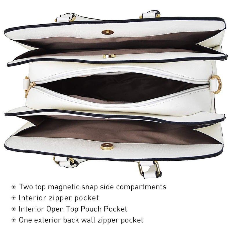 DASEIN Women Handbag Wallet Tote Shoulder Hobo Bag Top Handle Satchel Purse Set 2pcs with 3 Compartments - Image 5