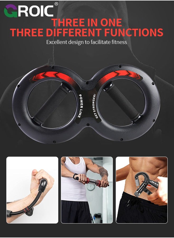 GROIC Wrist Grip Strength Trainer, Spinning Burn Muscle Training, Gym Multifunctional Hand and Forearm Trainer, Gripper Exerciser Strengthener for Arm and Full Body Muscle Training - 10KG  - Image 2