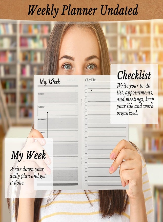 Qilery 50 Pcs 2025-2026 Daily Weekly Planner Bulk Employee Appreciation Gifts Small Pocket Journal to Do List Goals Notepad for Academic Year Graduation Teacher Students Team (Kraft Paper Color) - Image 3