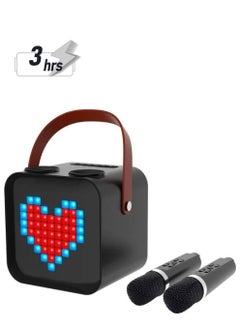 SPEAKER Portable Wireless  Speaker with Bluetooth Colorful LED Light with 2 Microphones Singing Speaker  - Image 1