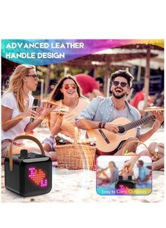 SPEAKER Portable Wireless  Speaker with Bluetooth Colorful LED Light with 2 Microphones Singing Speaker  - Image 3
