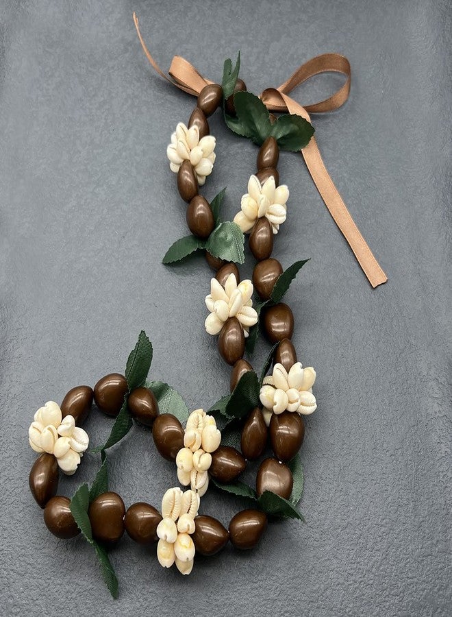 Eitonbu Hawaiian Dark Brown Kukui Nut 32" Lei Necklace Graduation Luau Hula (Brown Upgraded Version) - Image 5