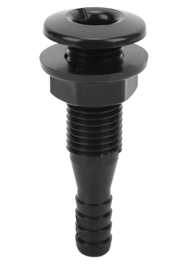 Keenso Thru Hull Fitting, 5/8in Plastic Marine Thru Hull Exhaust Fittings Boat Through Hull Connection Boat Drain Outlet Plug Hose Connector for Boats Marines(black) - Image 1