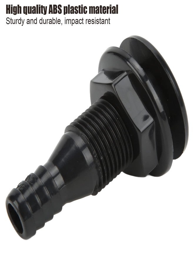Keenso Thru Hull Fitting, 5/8in Plastic Marine Thru Hull Exhaust Fittings Boat Through Hull Connection Boat Drain Outlet Plug Hose Connector for Boats Marines(black) - Image 3