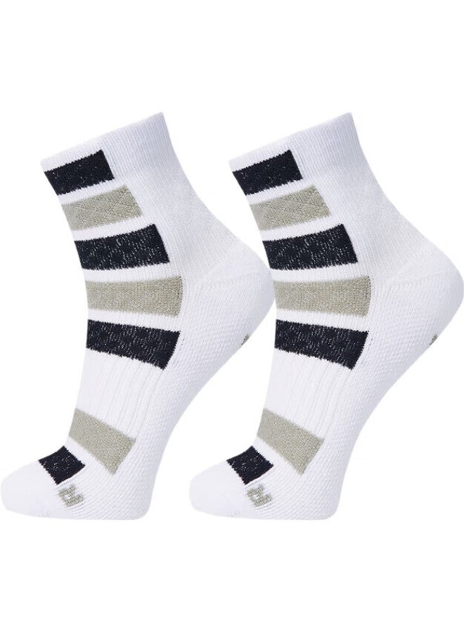TAAN Children'S Badminton Sports Socks, Thickened Terry Cotton Socks, T609, White And Black, 2 Pairs - Image 3