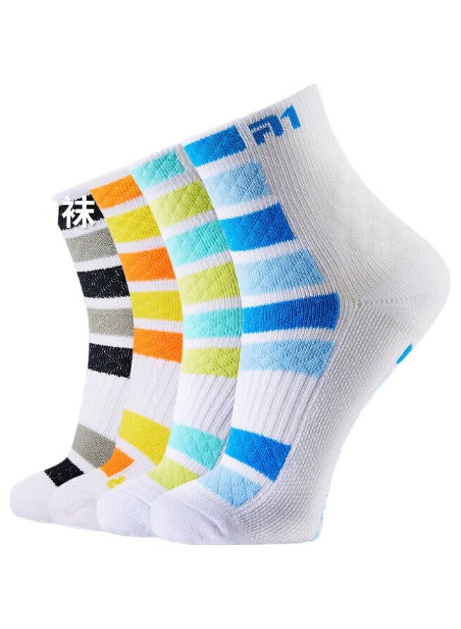 TAAN Children'S Badminton Sports Socks, Thickened Terry Cotton Socks, T609, White And Black, 2 Pairs - Image 1