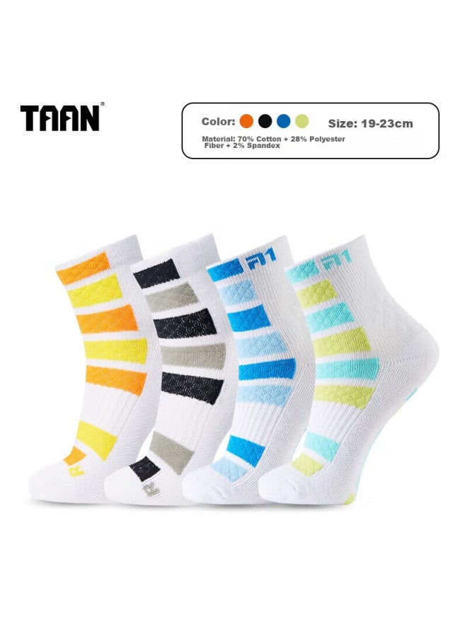 Taan Children's Badminton Sports Socks, Thickened Terry Cotton Socks, T609, White And Black, 2 Pairs - Image 3