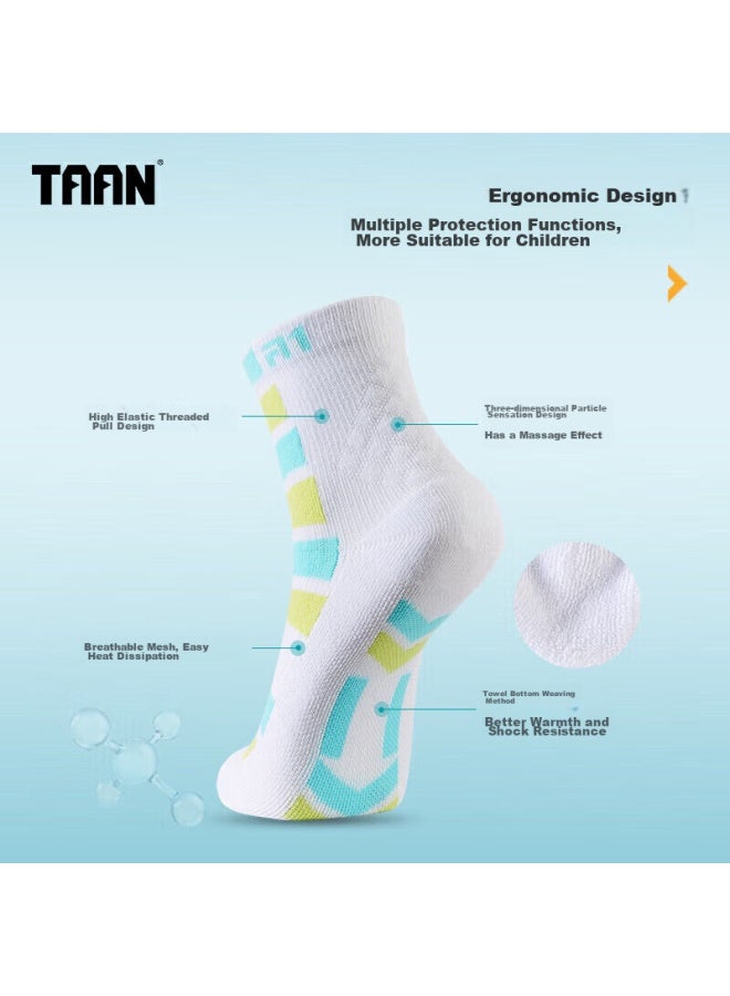 Taan Children's Badminton Sports Socks, Thickened Terry Cotton Socks, T609, White And Black, 2 Pairs - Image 5