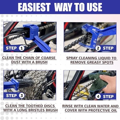 OTO2EYE Sulfar Plastic Universal Motorcycle/Cycle Chain Cleaner Brush for Bikes with Gear Shifter (Blue) - Image 3
