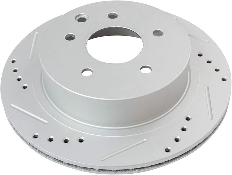 TRQ Rear Performance Brake Rotor Drilled Slotted Pair Set for 2003-2005 Nissan 350Z / 2003-2004 Infiniti G35 / 2011-2017 Nissan Leaf / 2008-2017 Nissan Rogue - Image 5