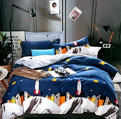 KitchDeco Kitch Deco™ Glace Cotton Single Bed Reversable Babies & Kids Comforter/Dohar/Quilt,200 GSM(Size-60x90 Inches) (Rockets) - Image 1
