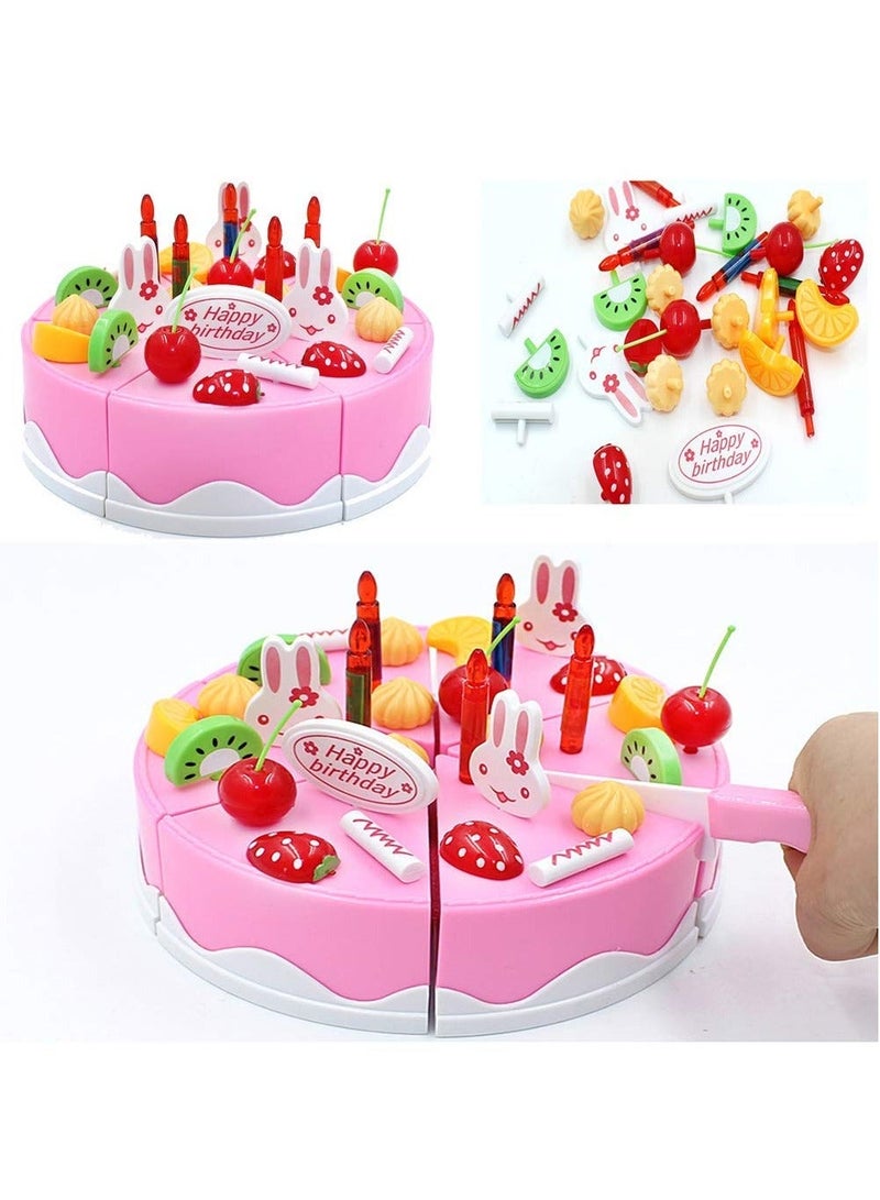 NIBEMINENT SYOSI A Set of 38pcs Birthday Cake Cutting Toys Learning Kitchen for Girls and Boys with Candles Plates Forks Party Playset Pretend Food Sets Kids - Image 2