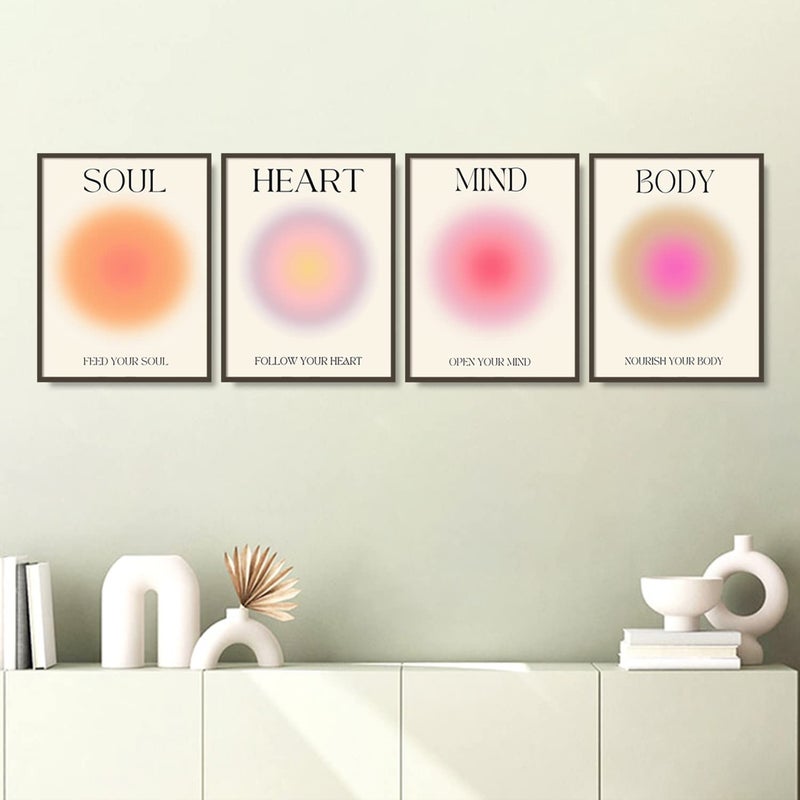 NCYEL 4 colorful abstract halo posters angel number positive energy inspirational language inspirational wall art bedroom girls room pink decoration living room bedroom apartment hotel dormitory 12x16 - Image 2