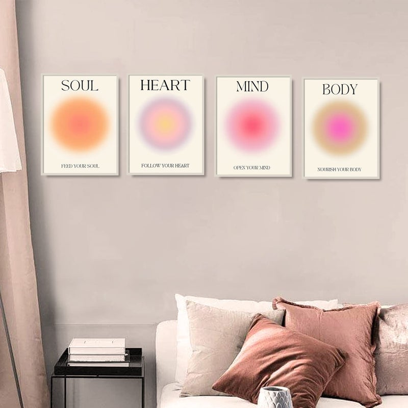 NCYEL 4 colorful abstract halo posters angel number positive energy inspirational language inspirational wall art bedroom girls room pink decoration living room bedroom apartment hotel dormitory 12x16 - Image 5