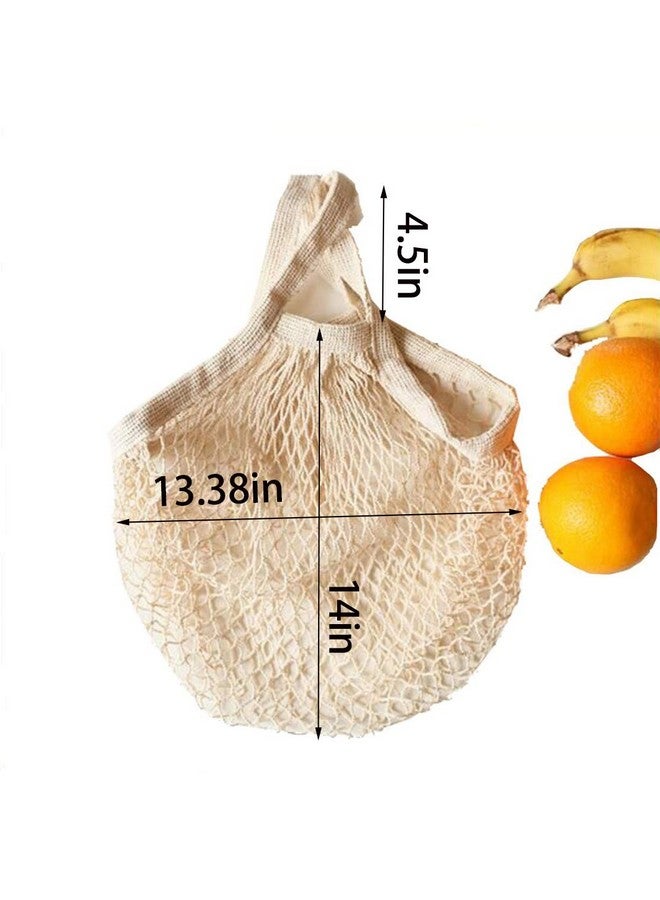 Ahyuan Ecology Reusable Cotton Mesh Grocery Bags Cotton String Bag Net Shopping Mesh Bags Pack of 3 (Beige) - Image 5