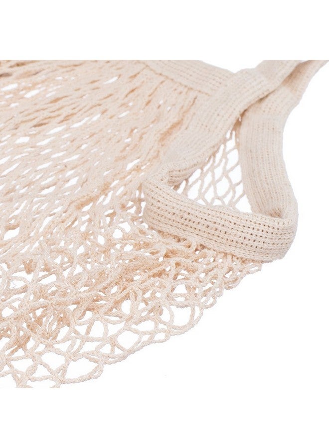 Ahyuan Ecology Reusable Cotton Mesh Grocery Bags Cotton String Bag Net Shopping Mesh Bags Pack of 3 (Beige) - Image 4