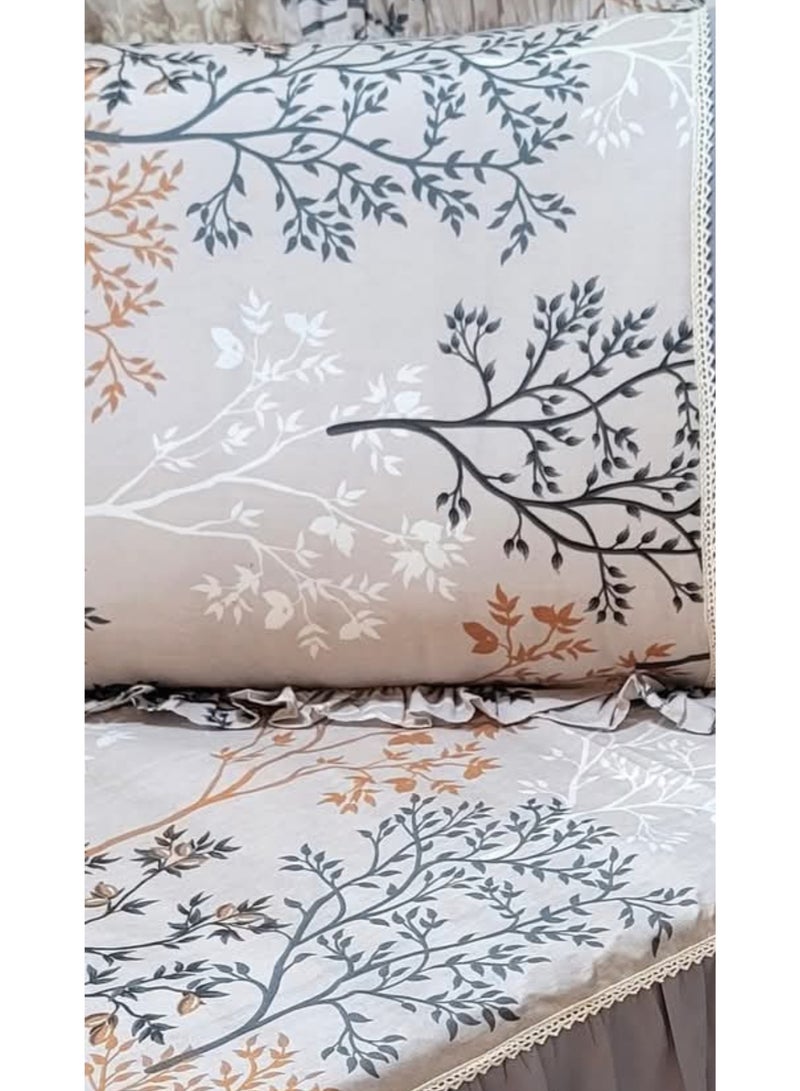 طقم ملاية سرير فلات 4 قطع خامه قطنيه عامريه كبير المقاس 240*260 - Image 2