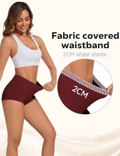 ALLBASE womens Cotton Underwear Ladies High Waisted Full Coverage Stretch Postpartum Panties Pack of 5,Multicolor,Large - Image 2