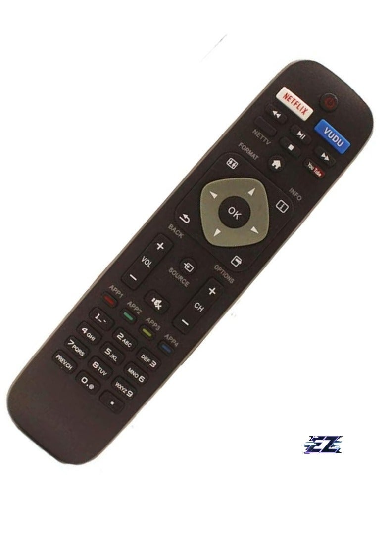 PopZa Replacement Remote Control for Philips TV 32PFL3506/F7, 40PFL3706/F7, 40PFL3505D/F7, 42PFL3603D/27 with Battery - Image 2