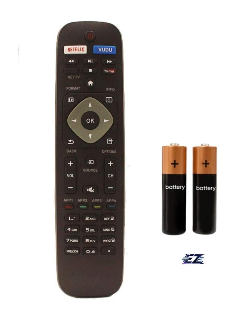 PopZa Replacement Remote Control for Philips TV 32PFL3506/F7, 40PFL3706/F7, 40PFL3505D/F7, 42PFL3603D/27 with Battery - Image 1