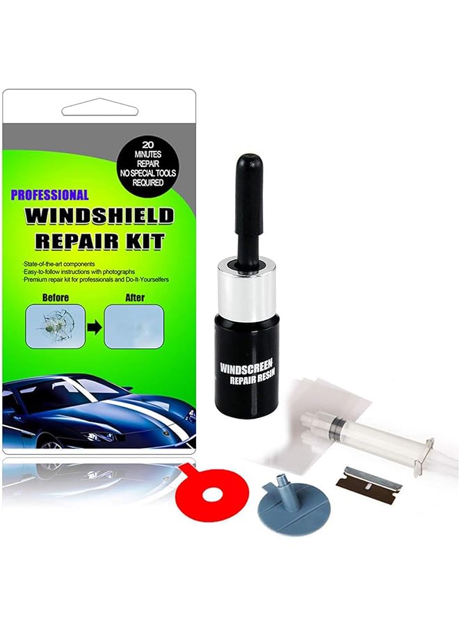 Excefore Fast Repair Diy Car Windshield Repair Kit, Windshield Repair Kit, To Fix Auto Glass Windshield Crack Chip Scratch, For Bulls Eyes Star Half Moon Long Crack Combination Repairment - Image 1