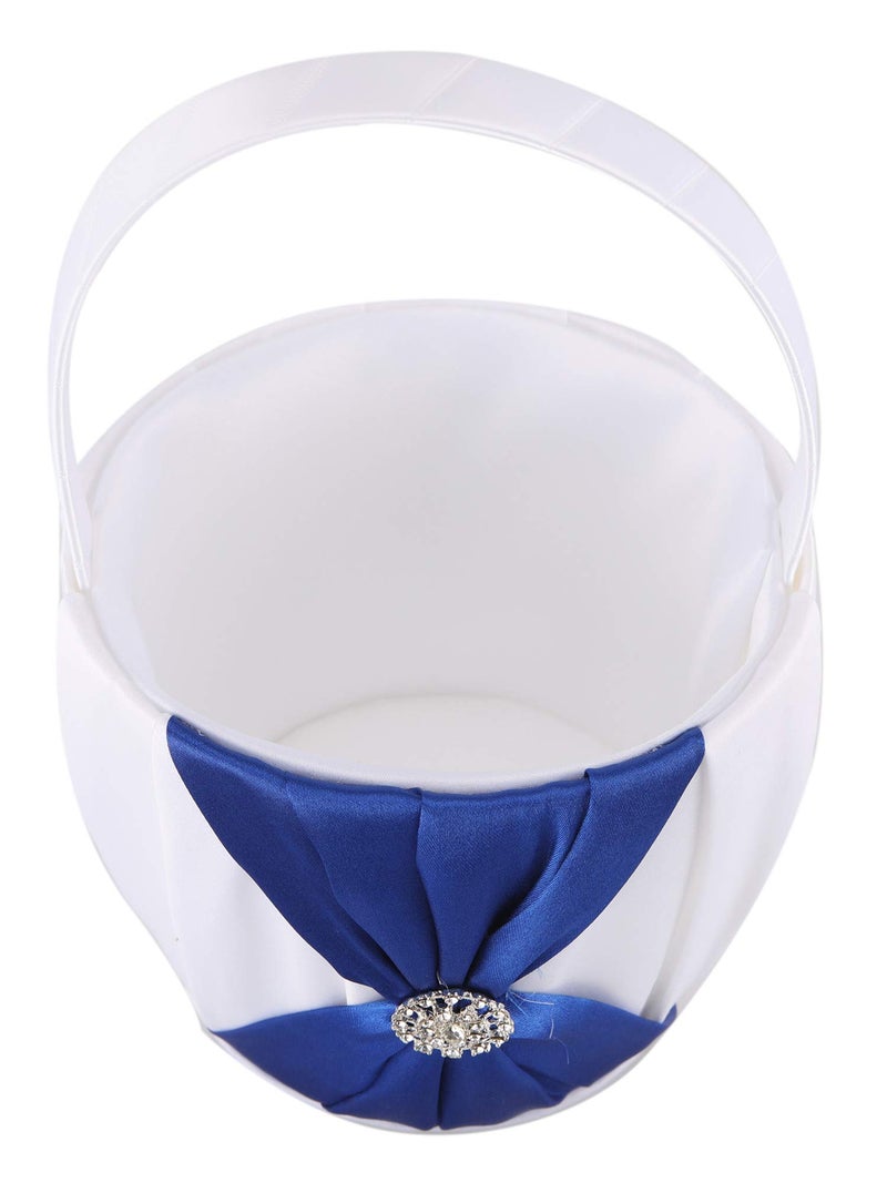 he andi Satin and artificial crystal jewelry to decorate the wedding flower girl basket (White) - Image 3