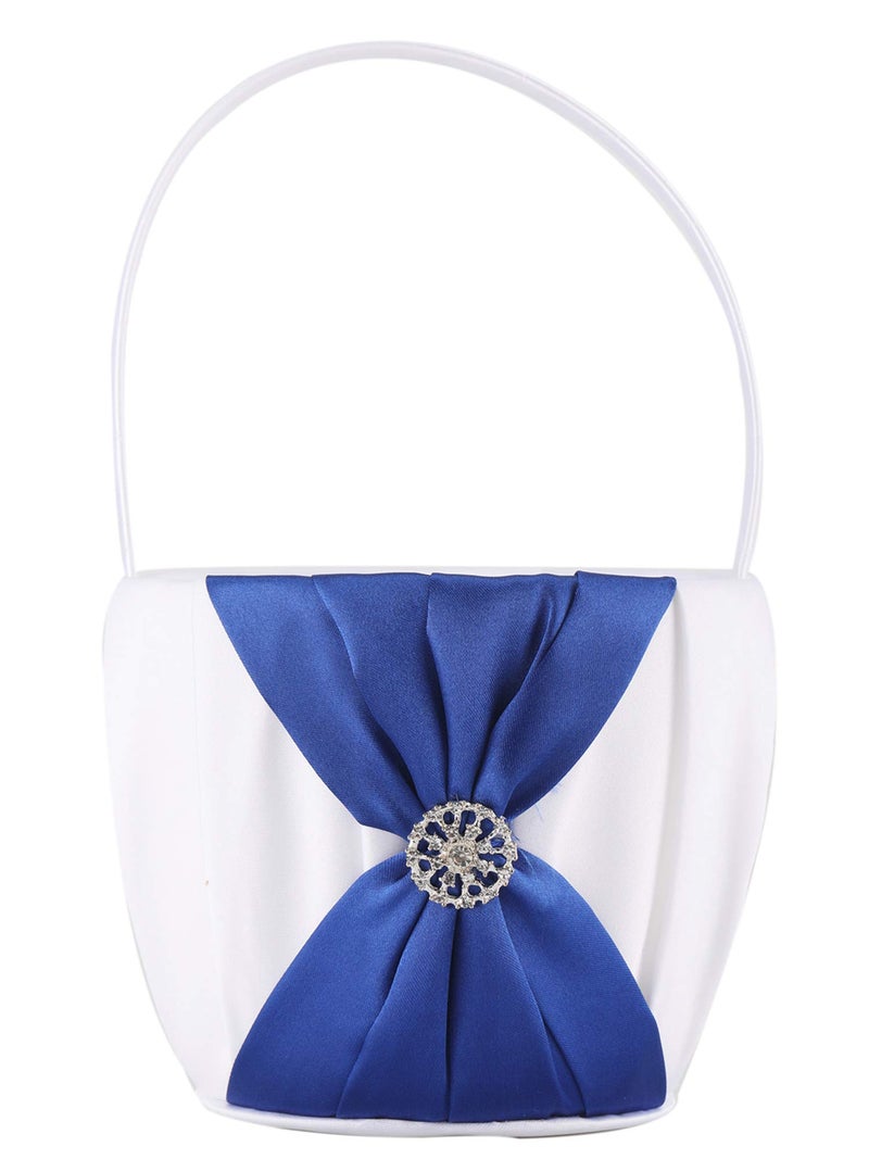 he andi Satin and artificial crystal jewelry to decorate the wedding flower girl basket (White) - Image 1