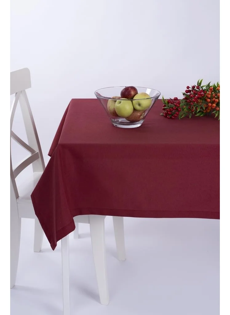 Altın Pamuk Gold Cotton Duck Fabric Tablecloth Stain Resistant Claret Red