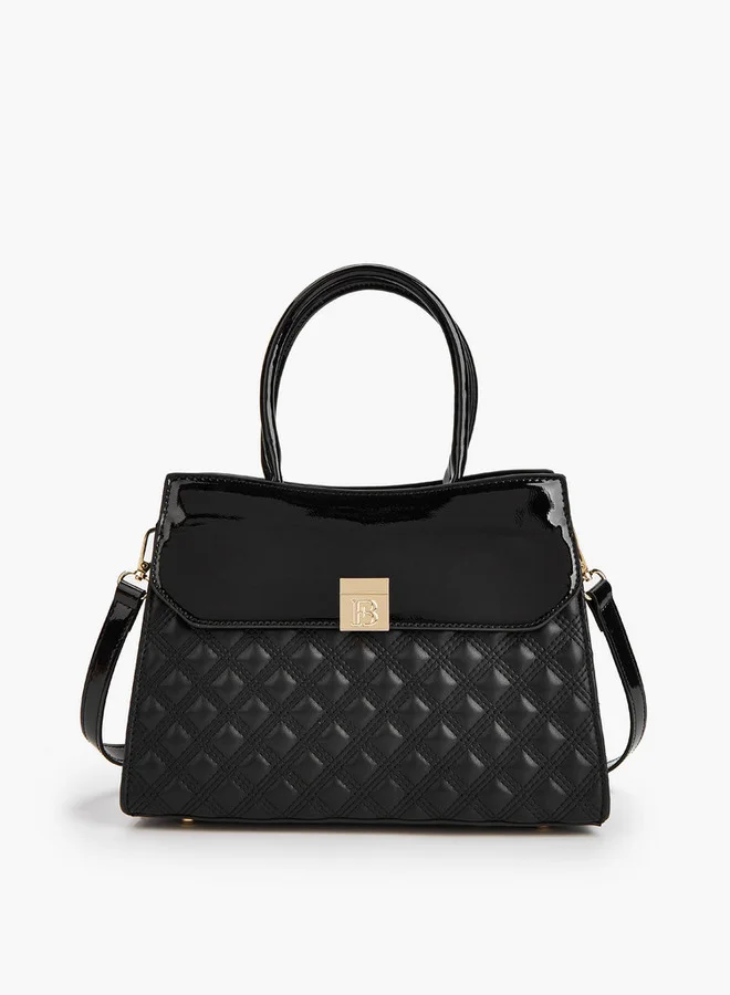 Flora Bella By Shoexpress Quilted Tote Bag with Detachable Strap and Zip Closure