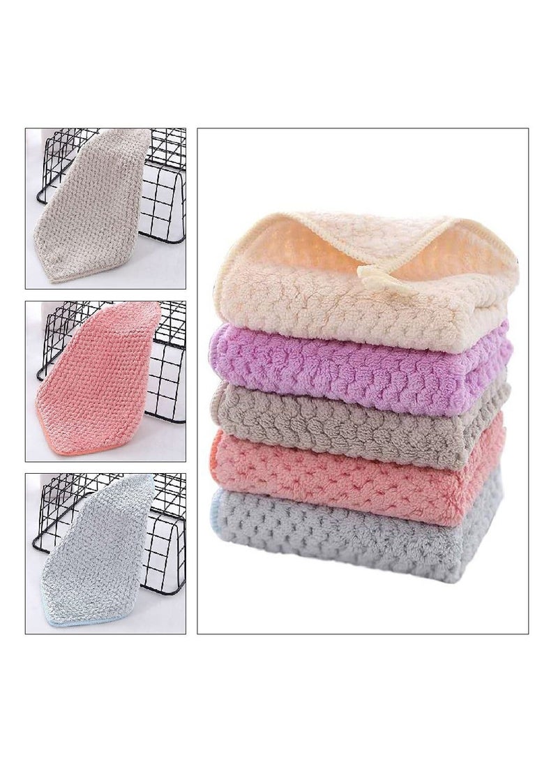 5-Piece Hand Towel With Loop Soft Fast Drying Hand Towel For Kitchen Square Thin Hanging Hand Towels With Hanging Small Dry Hand Towels For Kitchen Bathroom - Image 2