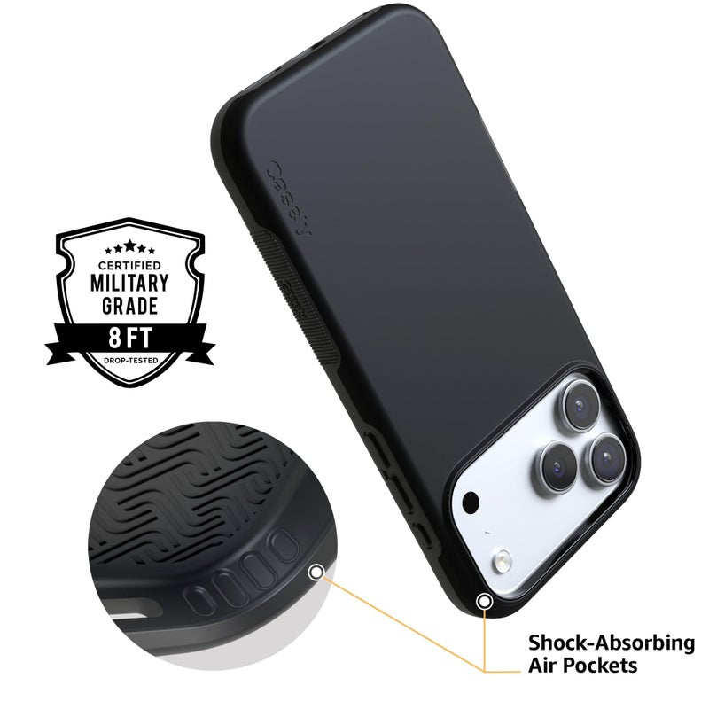 Casely iPhone 17 Pro Max Case | Black on Black | Bold Protective Design | Compatible with MagSafe - Image 4