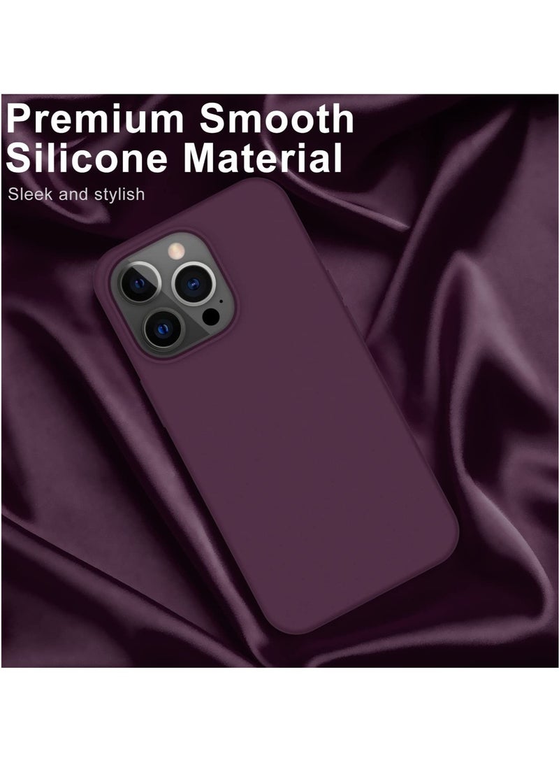 ELTRAZONE iPhone 14 Pro Case with Screen Protector,Soft Flexible Silicone Gel Rubber Bumper Cover for Women Girls,Slim Fit Shockproof Protective Phone Case for iPhone 14 Pro 6.1" Plums Color - Image 4