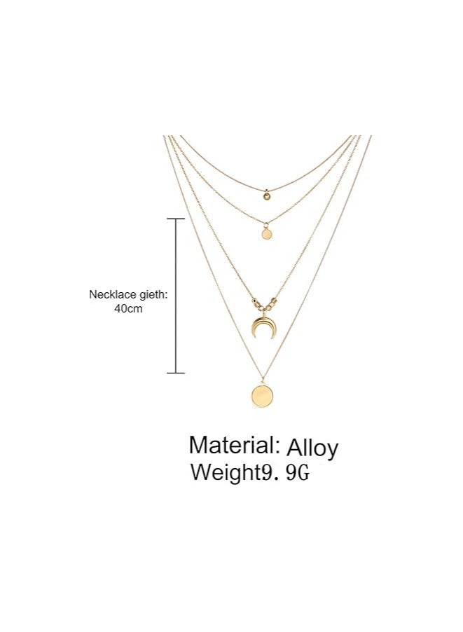 Goolsky Fashion Latest Multilayer Non Precious Base Metal Cubic Zirconia Golden Western Neckpiece Neck Chain Necklace for Women - Image 3