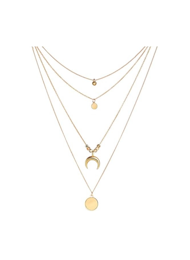 Goolsky Fashion Latest Multilayer Non Precious Base Metal Cubic Zirconia Golden Western Neckpiece Neck Chain Necklace for Women - Image 1