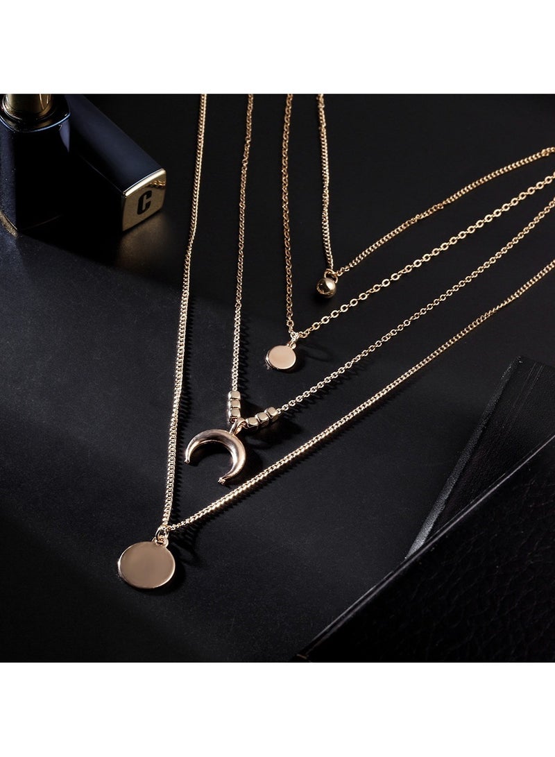 Goolsky Fashion Latest Multilayer Non Precious Base Metal Cubic Zirconia Golden Western Neckpiece Neck Chain Necklace for Women - Image 2