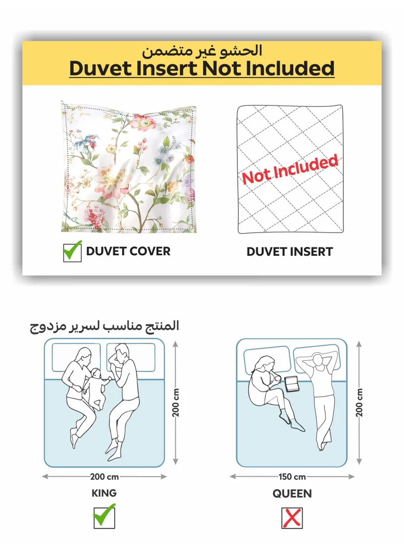Donetella Digital Print Duvet cover Set, King Size 220x240 cm - 6-Pcs Bed Set, ,Emirate Collection, Microfiber - 1 Duvet Cover, 1 Fitted Sheet, 2 Pillow Shams, 2 Pillowcases (Filler Not Include)