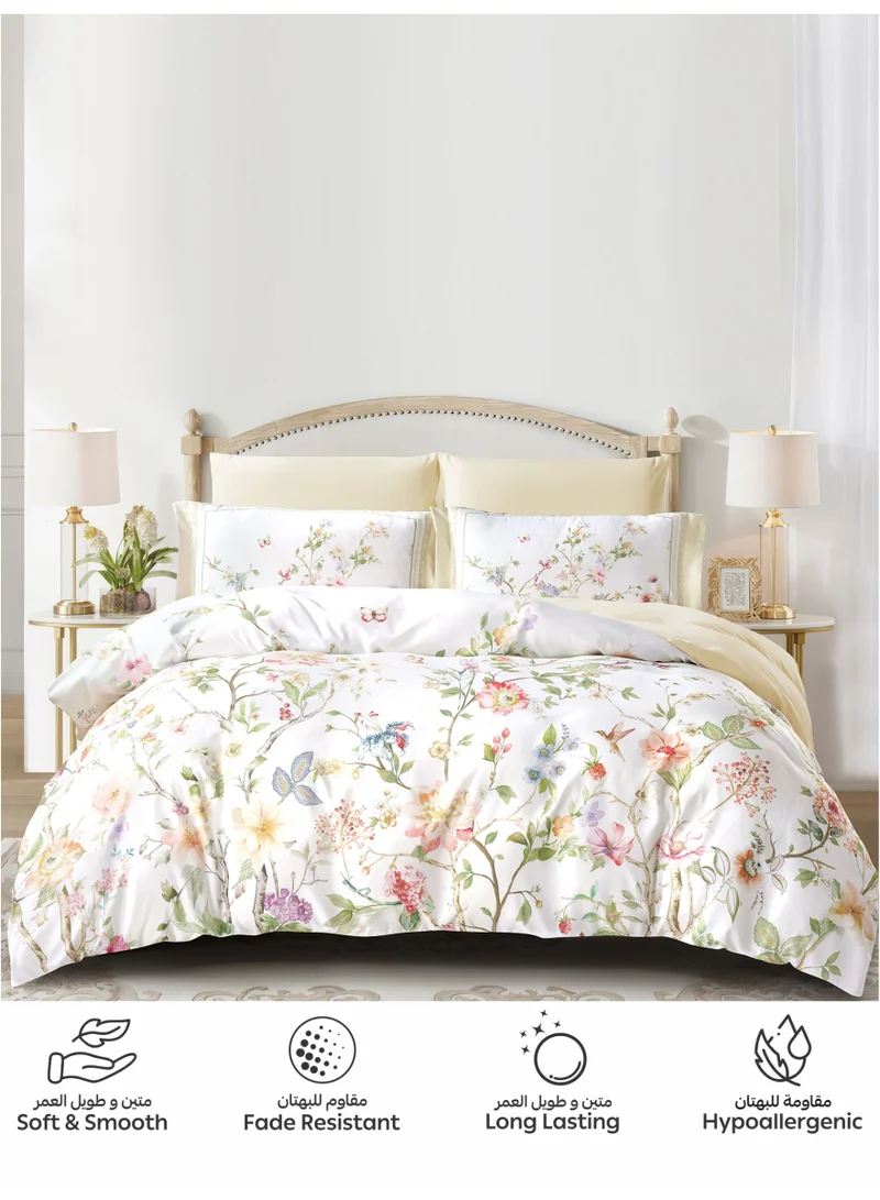 Donetella Digital Print Duvet cover Set, King Size 220x240 cm - 6-Pcs Bed Set, ,Emirate Collection, Microfiber - 1 Duvet Cover, 1 Fitted Sheet, 2 Pillow Shams, 2 Pillowcases (Filler Not Include)