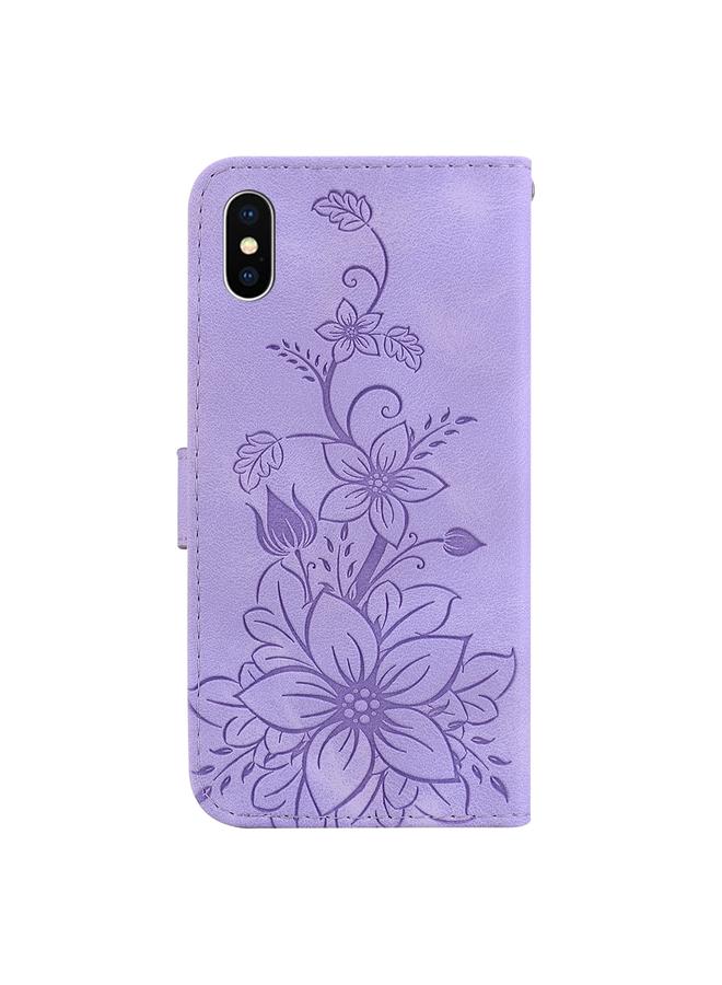 S-TOP Case For iPhone XS Max Lily Embossed Leather Phone Case - Image 3