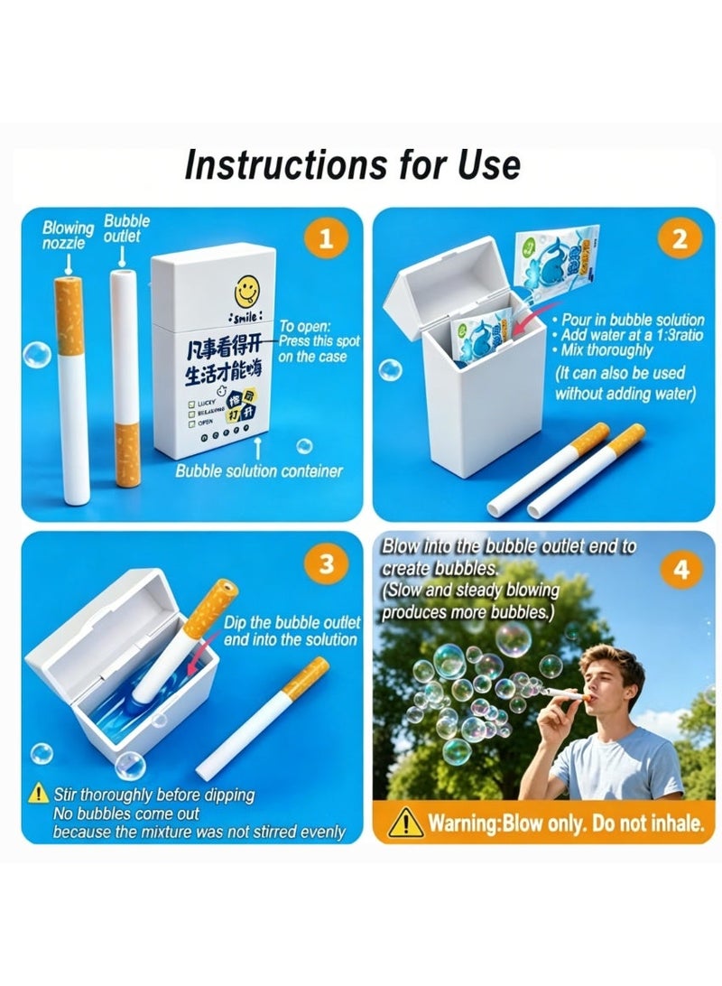 Bubble Cigarette Pack – Realistic Fake Cigarette Bubble Blower, Mini Cigarette Bubbles Maker for Stress Relief, Fun Party Gift for Adults - Image 2