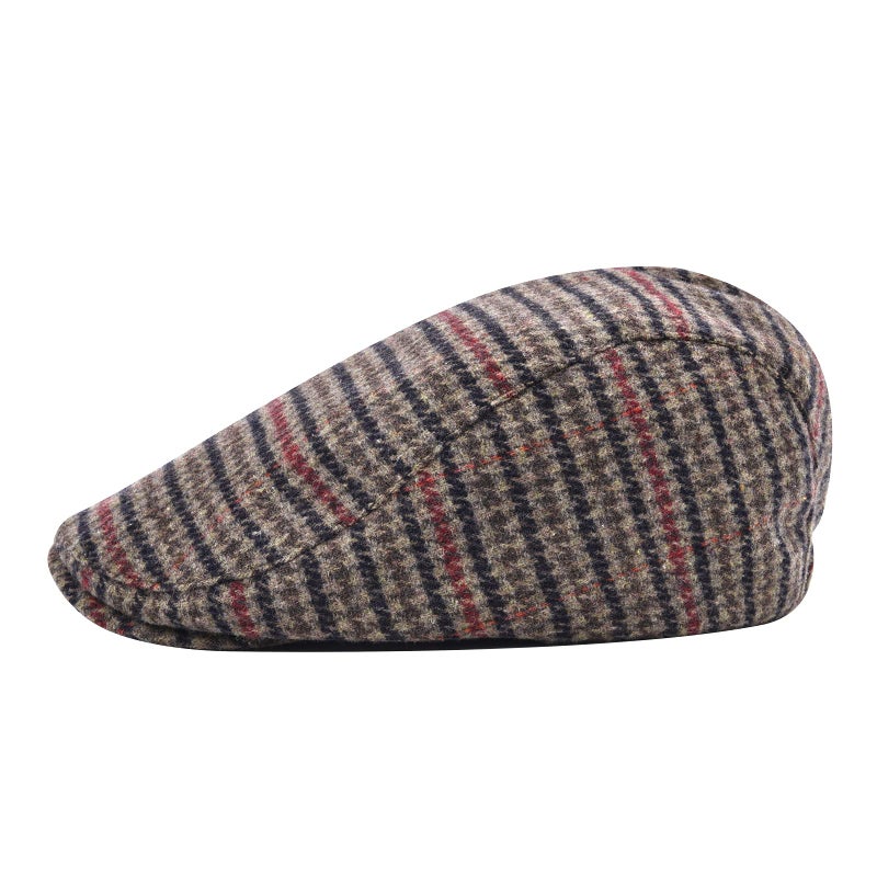 STARANCE Men's Flat Cap Wool Tweed Driving Irish Newsboy Hat (Houndstooth Coffee) - Image 3