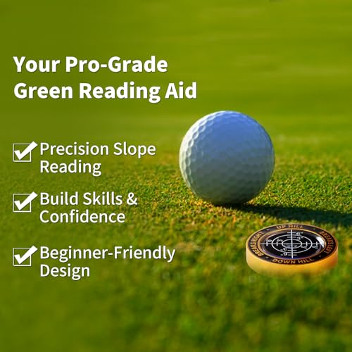VIGLORY High Precision Golf Green Reader Funny Ball Marker Golf Putt Training Aid Bubble Level Golf Accessories Gifts for Men Women(Black Black) - Image 3
